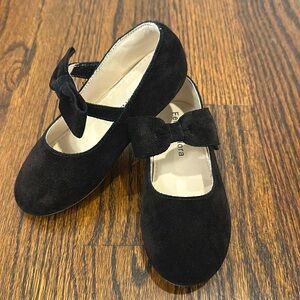 Toddler black suede flats